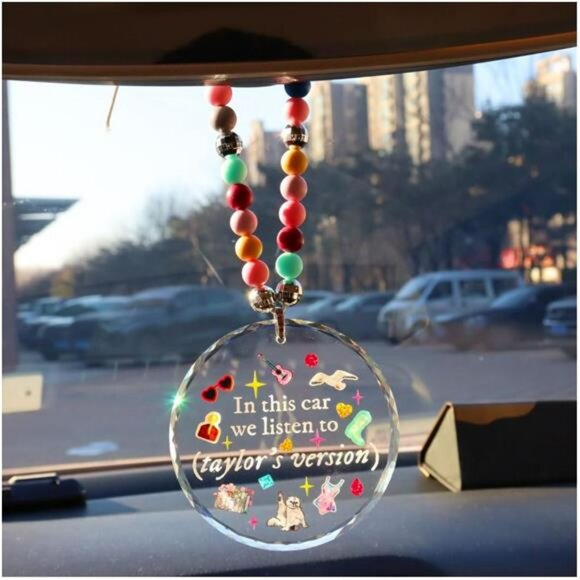 Crystal car charm rear view mirror hanging sun catcher colorful bead pendant - Picture 5 of 7